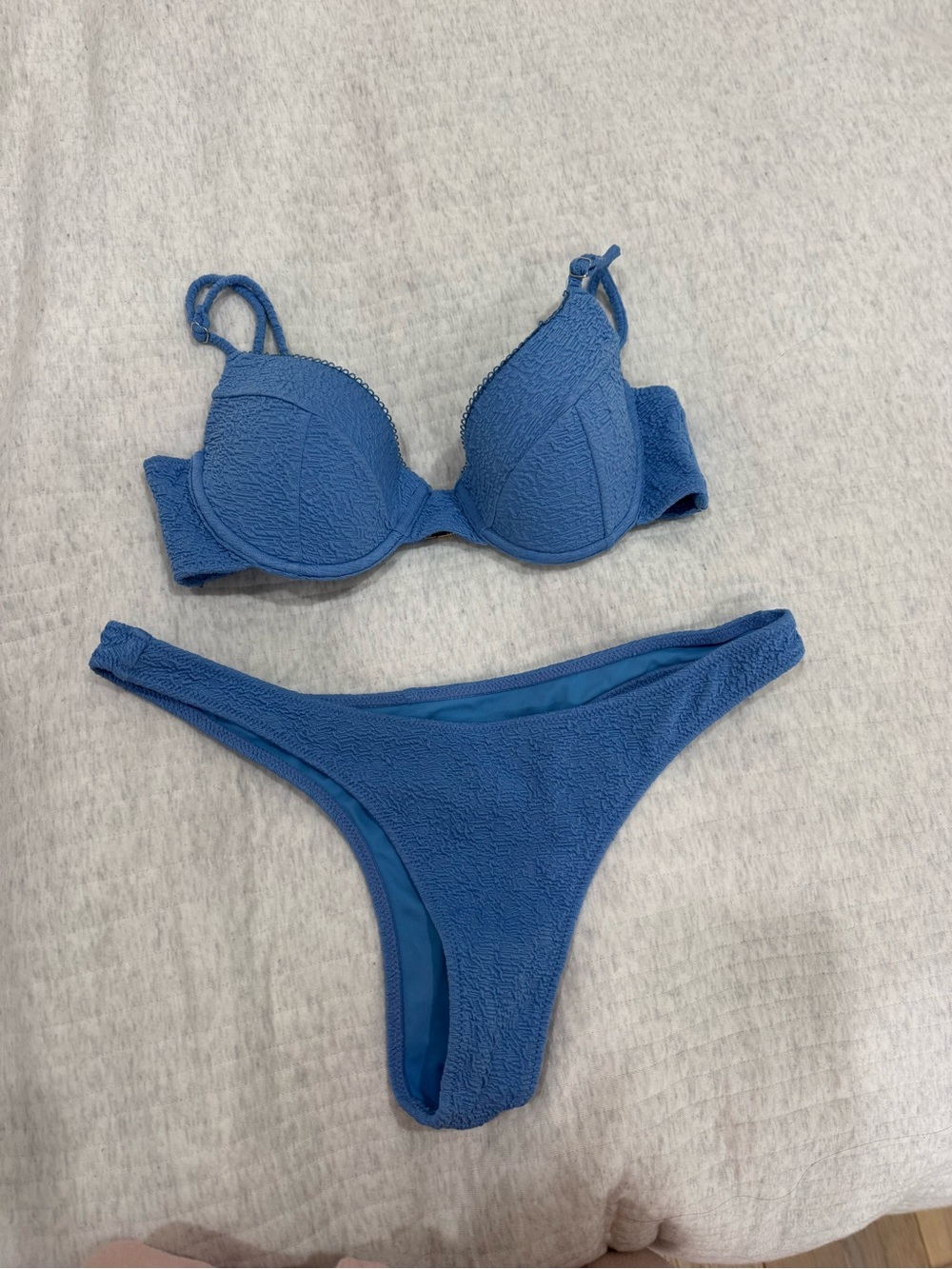 WHITEFOX BLUE CRINKLE BIKINI SET